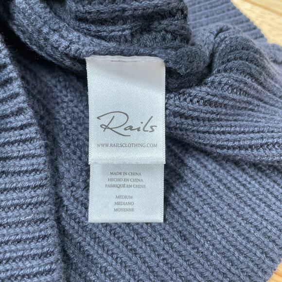 Rails NWT Venus Sweater Iron Black Tie Dye Size M Heavy Rib Knit Cashmere Blend - Picture 8 of 11